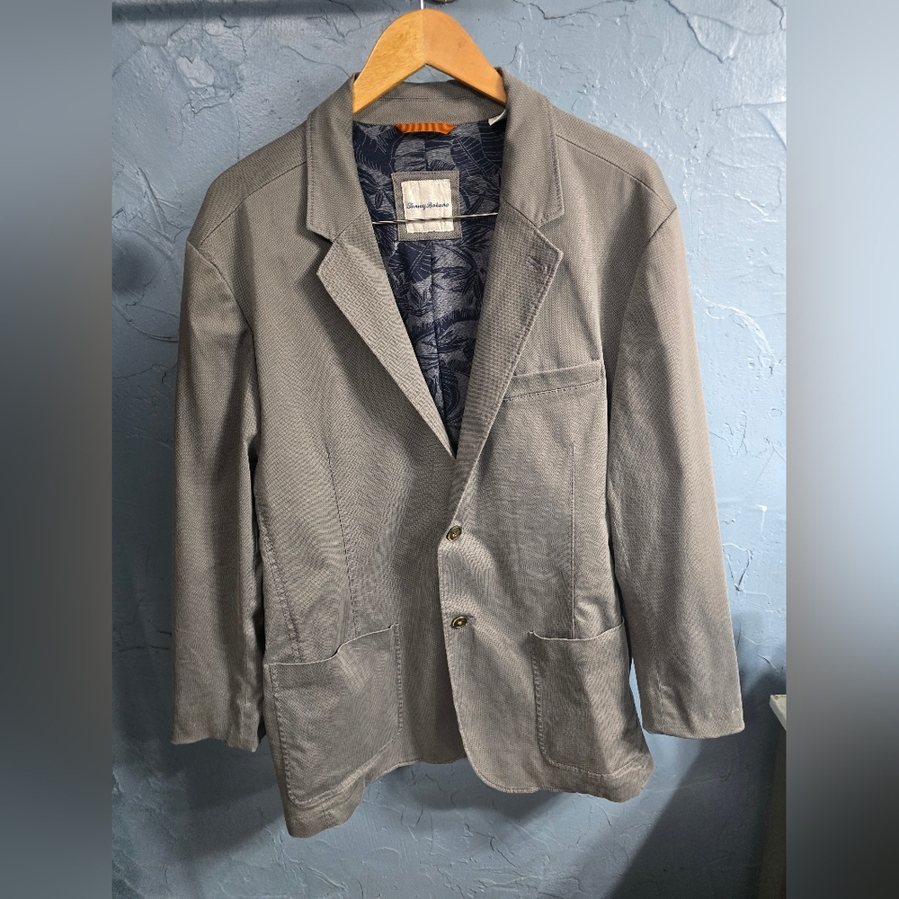 Tommy Bahama Gray Casual Blazer Jacket Sz XL Read Description For Measurements
